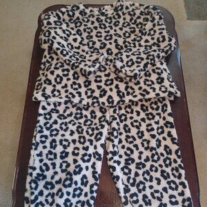 Joyspun Womens Pajama Set XL 16-18 Leopard Print Jogger Pants Soft Sleepwear